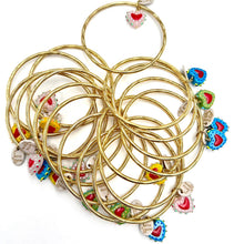 Carica l'immagine nel visualizzatore di Gallery, Bracciale rigido con cuore messicano in vetro