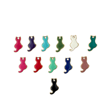 Carica l'immagine nel visualizzatore di Gallery, Collana  dorata in acciaio e pallini con ciondolo "Gatto"