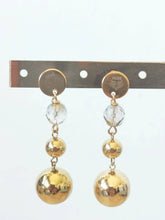 Carica l'immagine nel visualizzatore di Gallery, Orecchini dorati Boule con cristallo