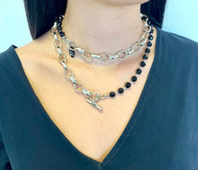 Carica l'immagine nel visualizzatore di Gallery, Collana Stefania Lunga oro e argento con cristallo