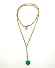 Carica l'immagine nel visualizzatore di Gallery, Catena alluminio dorata con cuore in vetro