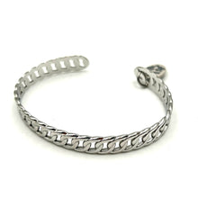 Carica l'immagine nel visualizzatore di Gallery, Bracciale Rigido "Grumetta" in Acciaio Argento ed Oro