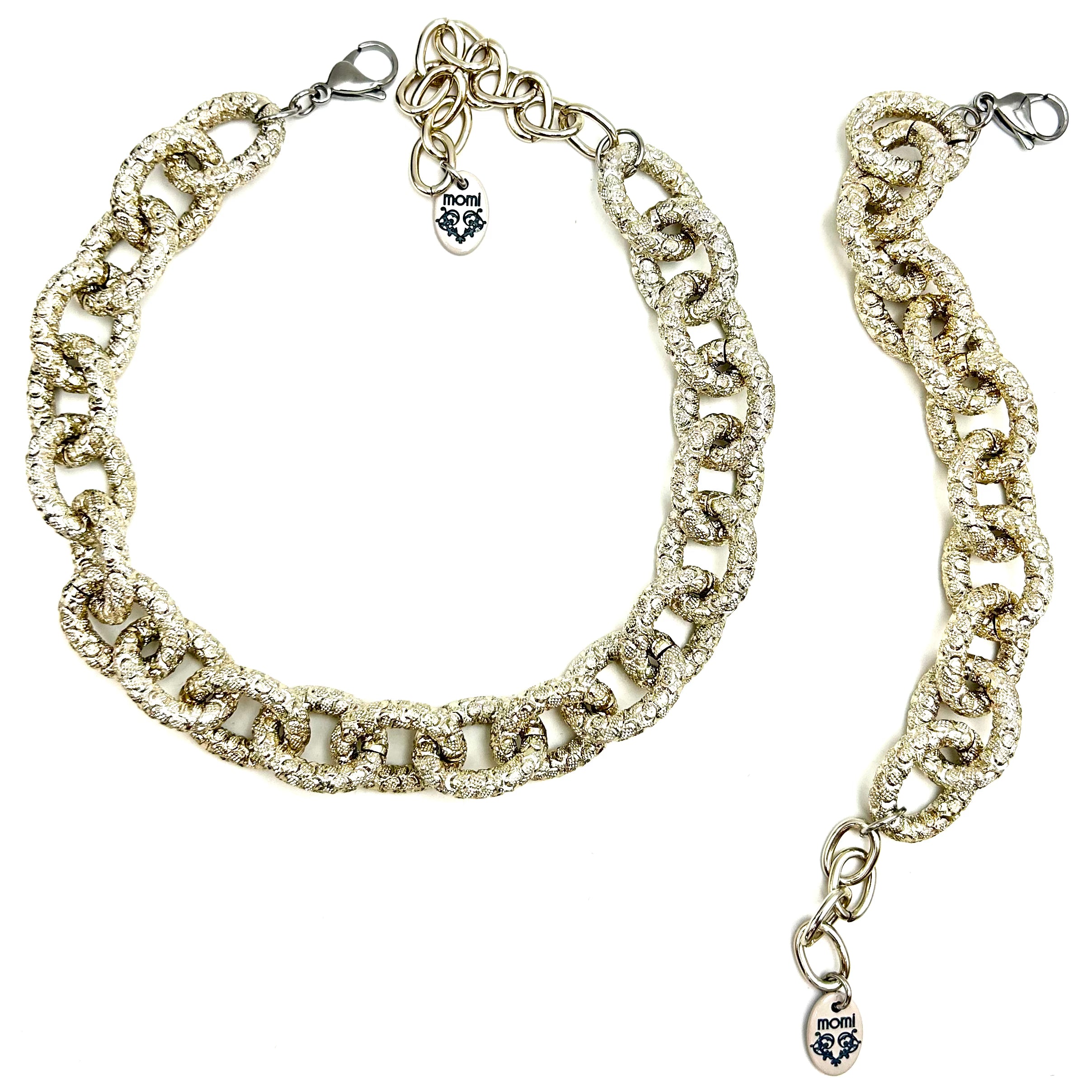 Collana o Bracciale con catena ovale diamantata
