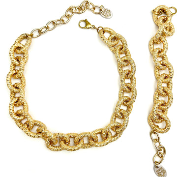 Collana o Bracciale con catena ovale diamantata