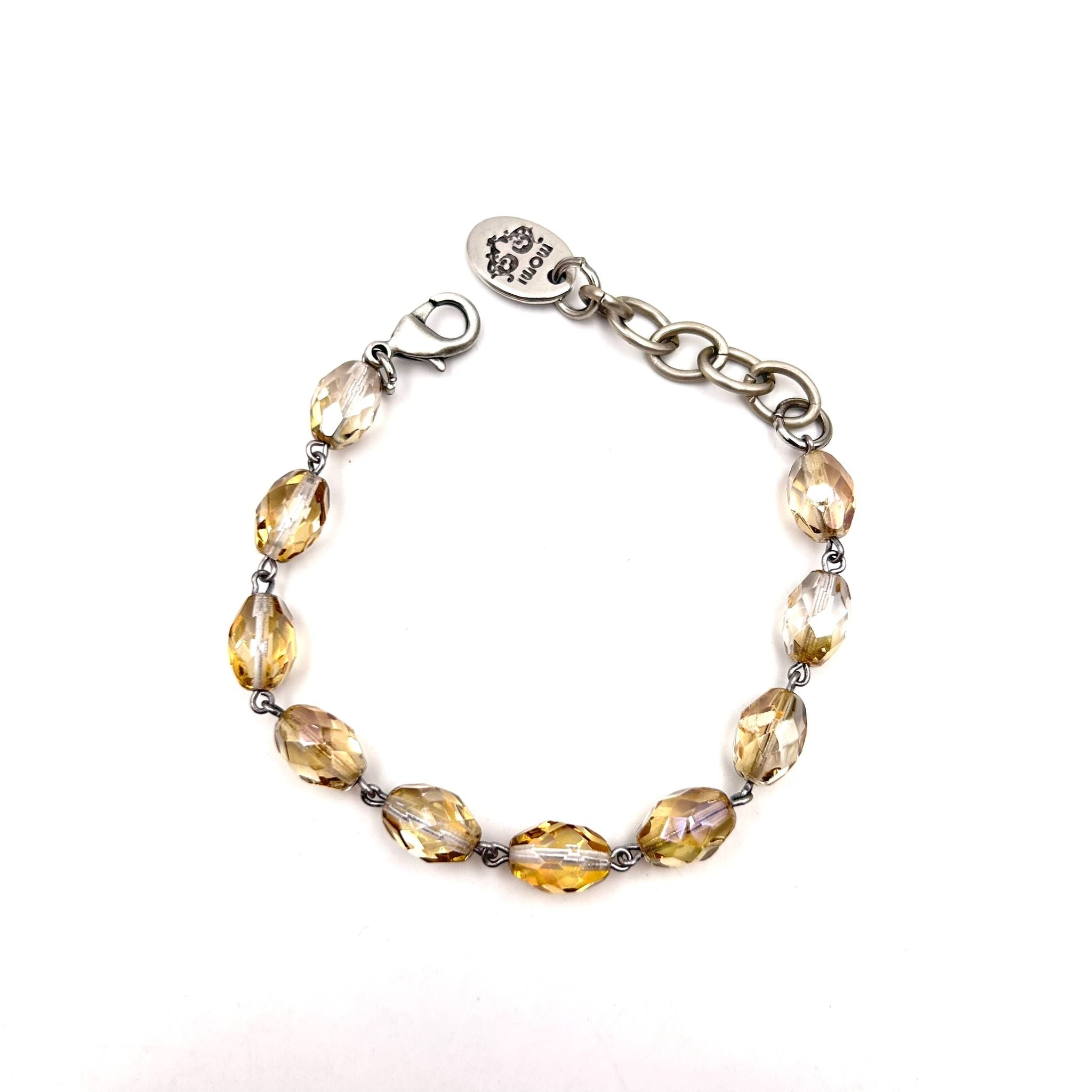 Bracciale con cristalli oliva incatenati