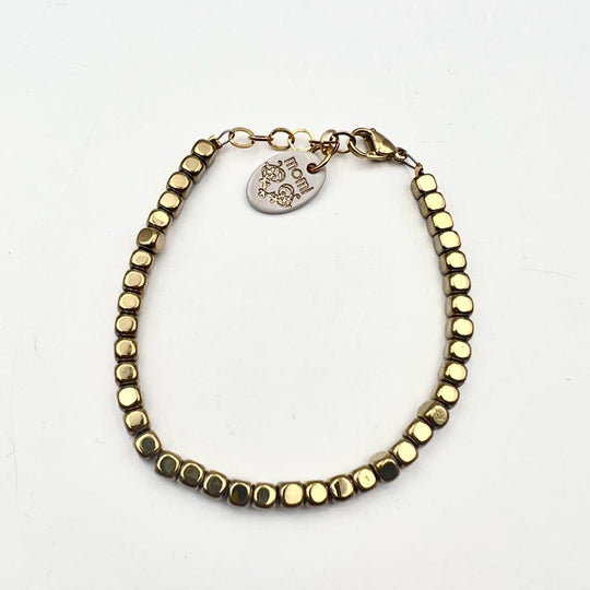 Bracciale Ematite con pepite dorate