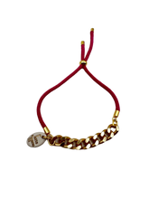 Carica l&#39;immagine nel visualizzatore di Gallery, Bracciale Tessuto e Catena in Alluminio Oro
