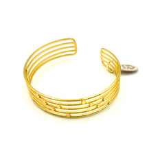 Carica l&#39;immagine nel visualizzatore di Gallery, Bracciale Rigido &quot;Pentagramma&quot; in Acciaio Argento ed Oro
